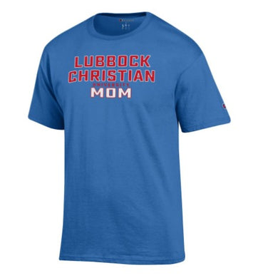 Champion Lubbock Mom Tee with Red, Blue