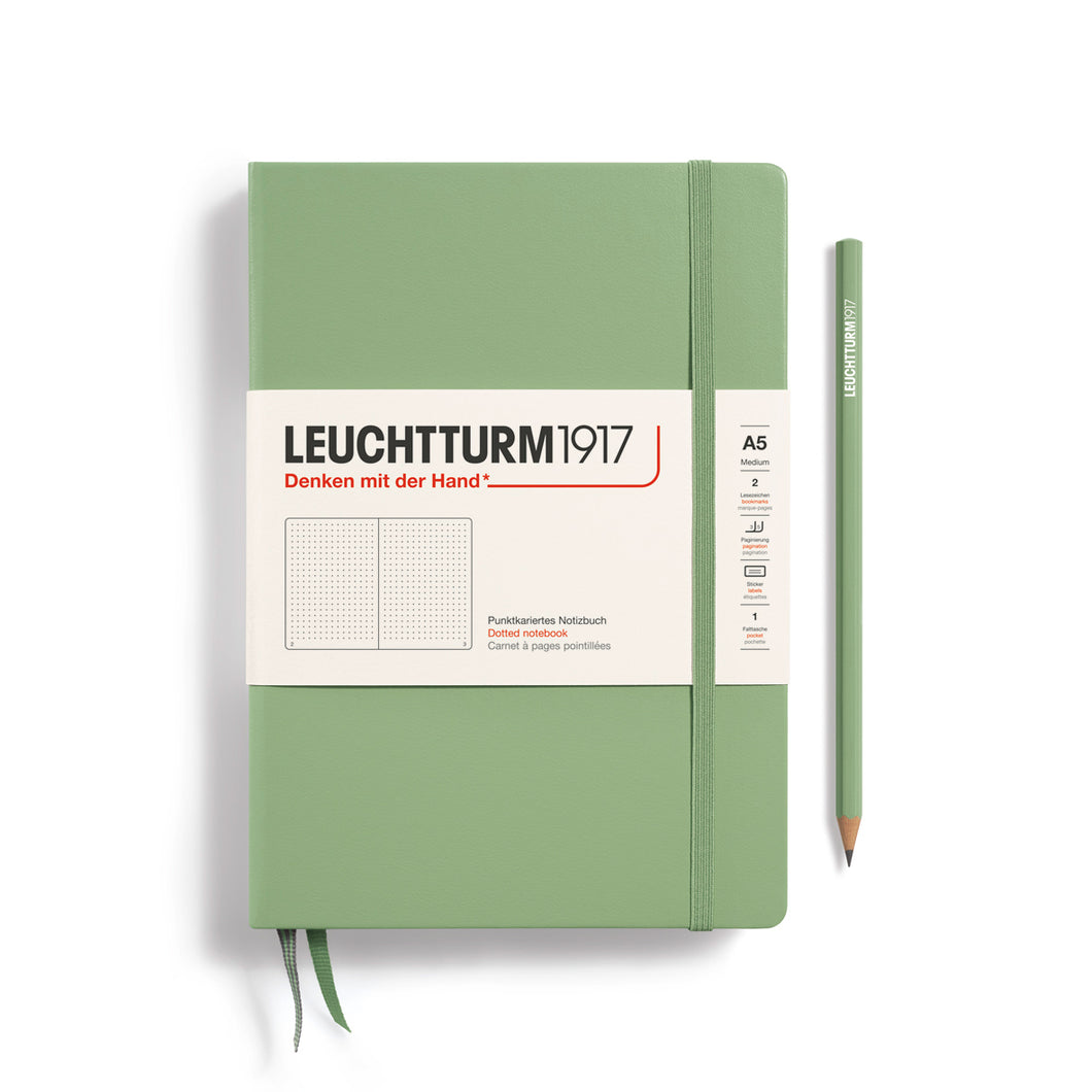 Leuchtturm1917 Notebook Edition Paper 120g | Medium (A5) Hardcover | Dotted | Sage